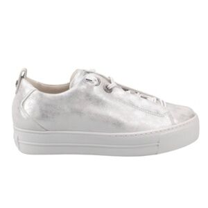Silver leather Sneakers. Women’s US sizes
